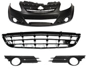 VAUXHALL CORSA D 2007 - 2011 FRONT BUMPER COMPLETE WITH GRILLES FOG TYPE PRIMED