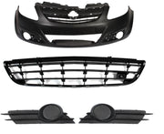 VAUXHALL CORSA D 2007 - 2011 FRONT BUMPER COMPLETE WITH GRILLES NO FOG PRIMED