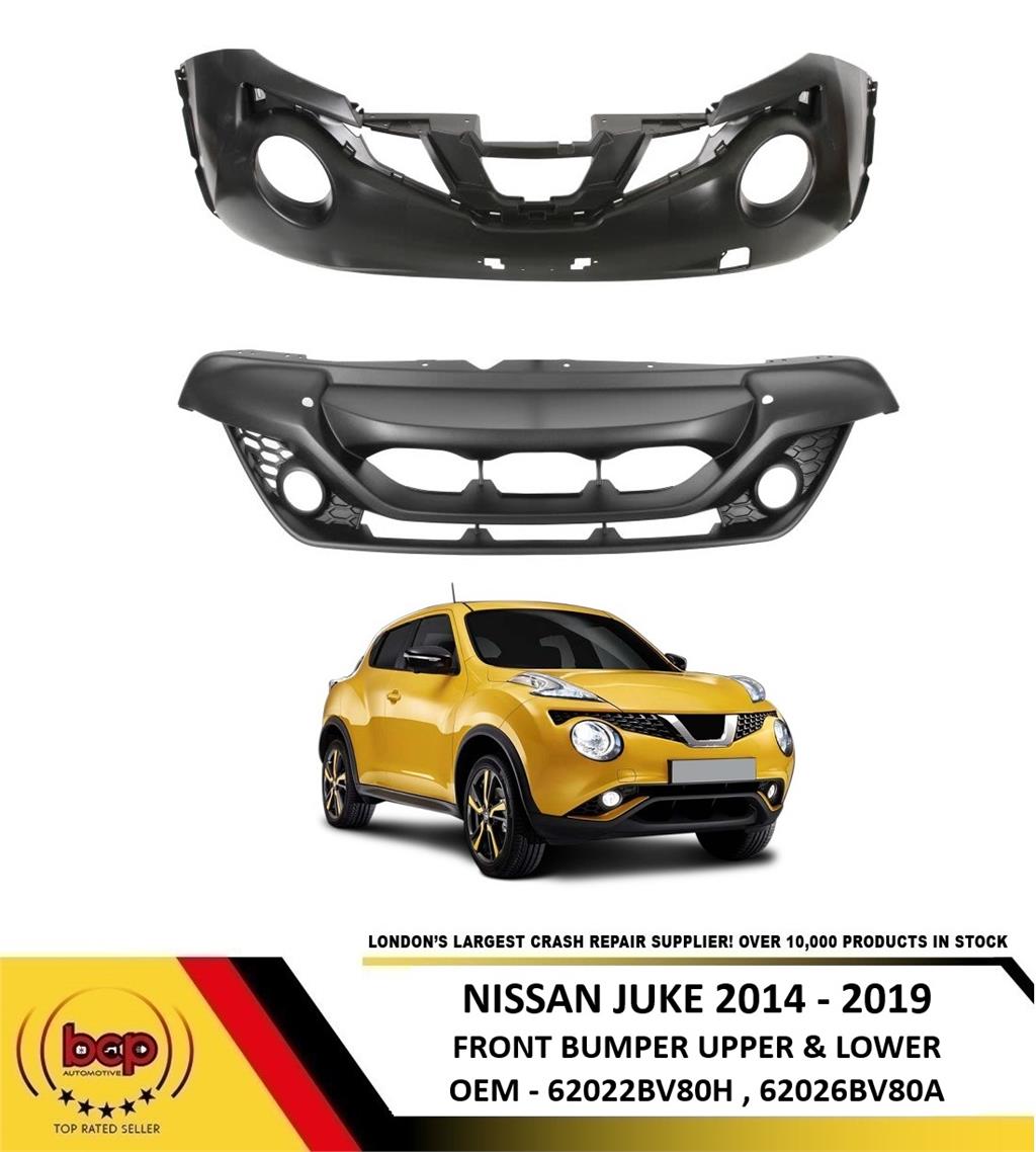 FOR NISSAN JUKE FRONT BUMPER AND LOWER BUMPER KIT 2014 - 2019 OEM 62022BV80H
