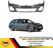 BMW 3 SERIES M SPORT G20 2019 – 2023 FRONT BUMPER PRIMED WITH PARKING SENSORS