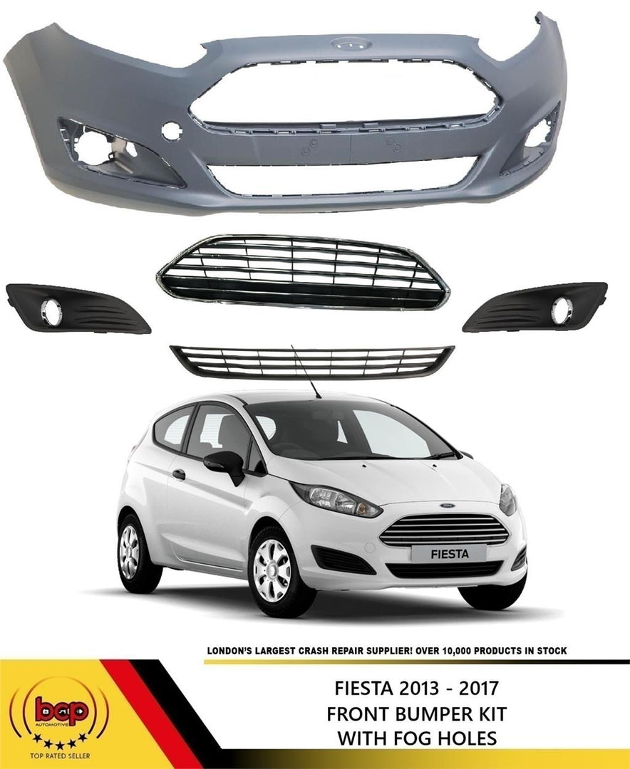 FORD FIESTA 2013 - 2017 FRONT BUMPER PRIMET  KIT WITH GRILLES COMPLETE NEW