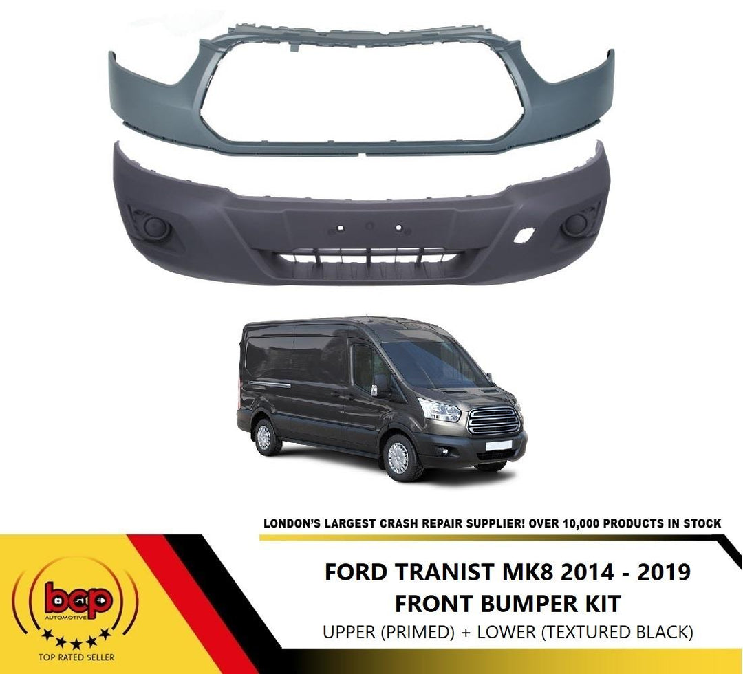 FORD TRANSIT MK8 2014 - 2019 FRONT BUMPER KIT LOWER AND UPPER READY TO PAINT