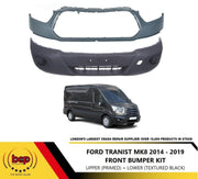 FORD TRANSIT MK8 2014 - 2019 FRONT BUMPER KIT LOWER AND UPPER READY TO PAINT