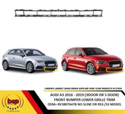 AUDI A3 2016 – 2019FRONT BUMPER CENTRE LOWER GRILLE NOT FOR SLINE S3 OR RS3