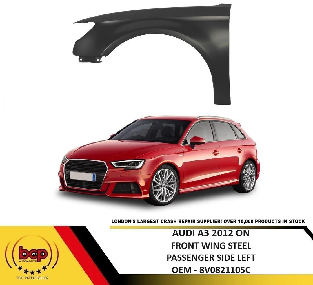 AUDI A3 2012 - 2020 FRONT WING FENDER LEFT PASSENGER NEW READY 2 PAINT STEEL