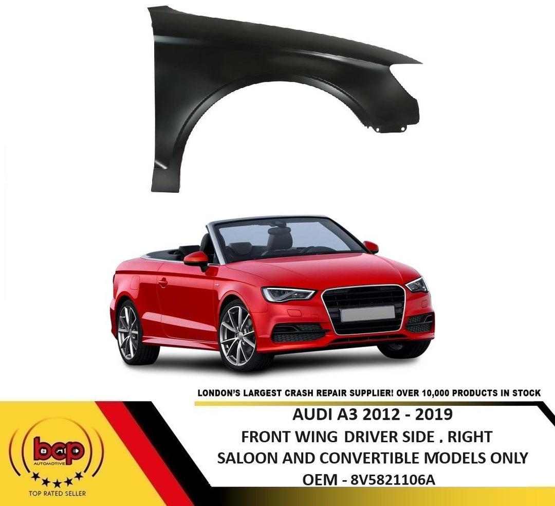 AUDI A3 CABRIOLET / CONVERTIBLE  2012 - 2019  FRONT WING RIGHT DRIVERS SIDE NEW