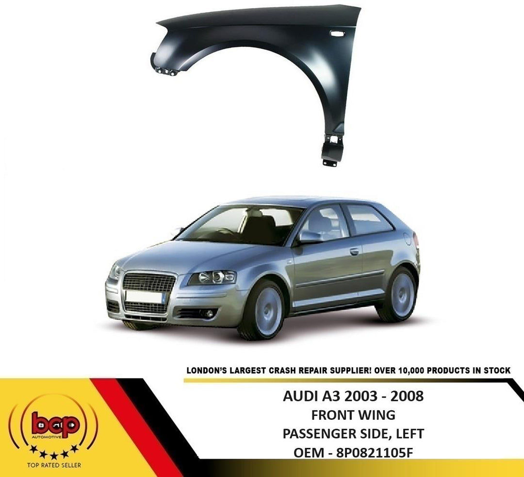 AUDI A3 8P 2003-2008 FRONT WING N/S PASSENGERS SIDE LEFT INSURANCE APPROVED NEW
