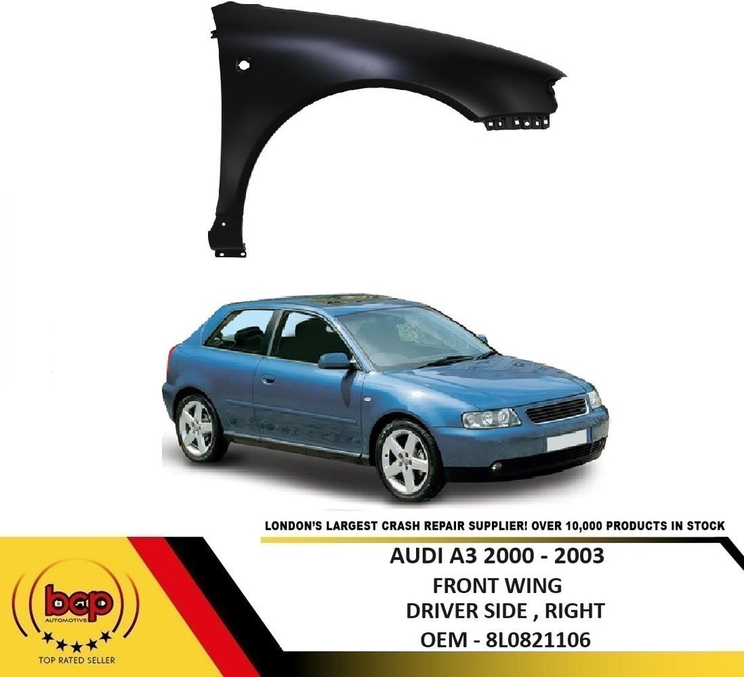 AUDI A3 2000 - 2003 FRONT WING RIGHT HAND DRIVERS OFFSIDE O/S