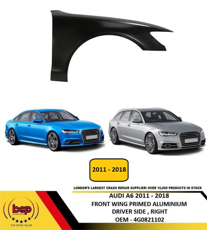 AUDI A6 C7 4G 2011 - 2018 FRONT WING PASSENGER SIDE LEFT INSURANCE APPROVED
