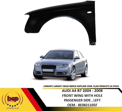 AUDI A4 B7 2004 - 2008 FRONT WING FENDER PASSENGER SIDE LH LEFT INSURANCE APP