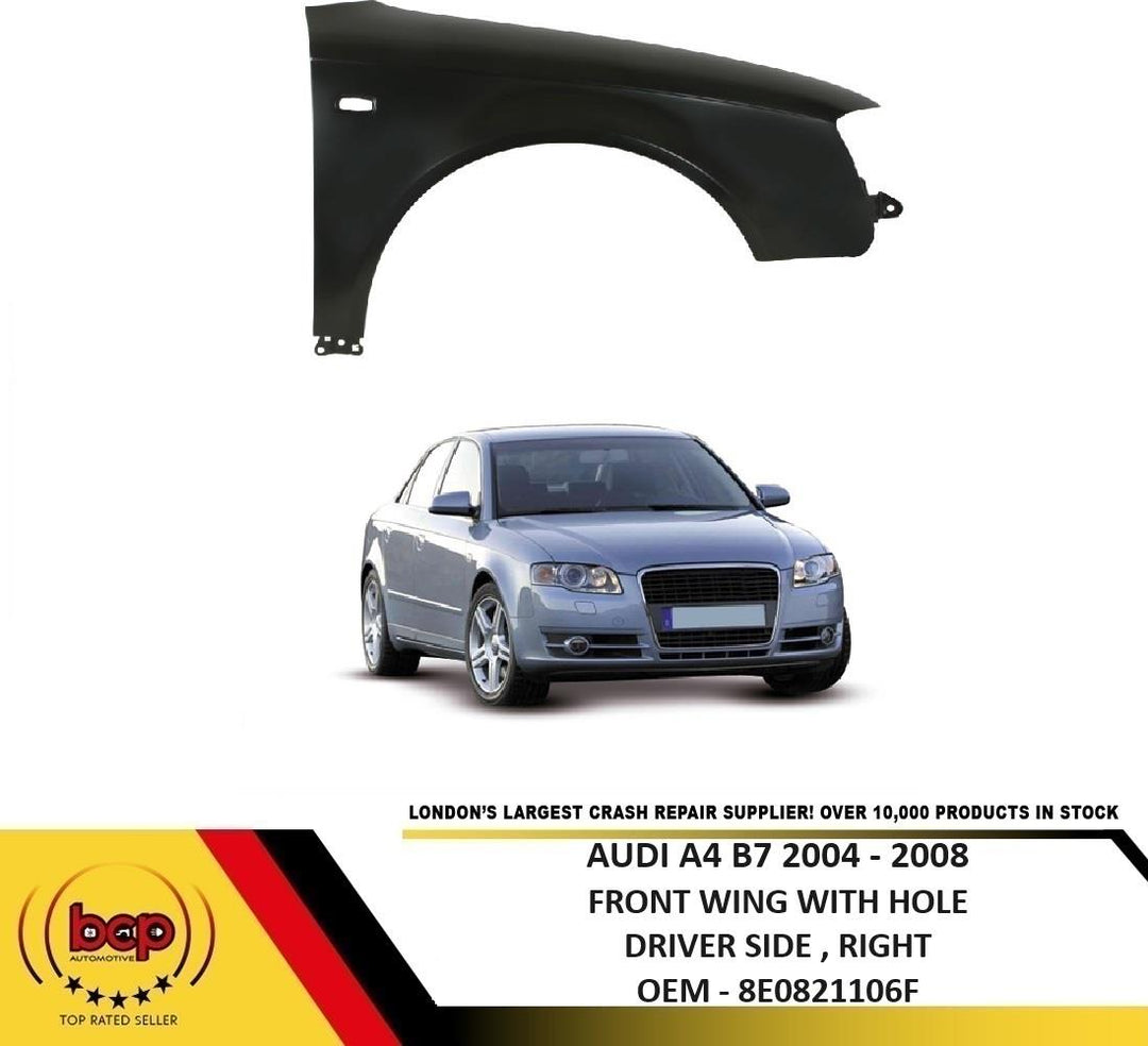 AUDI A4 B7 2004 - 2008 FRONT WING FENDER DRIVER SIDE RIGHT INSURANCE APPROVED