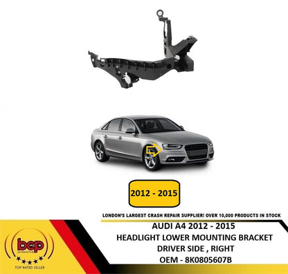 AUDI A4 2012 – 2015 HEADLIGHT LOWER MOUNTING BRACKET DRIVER SIDE RIGHT NEW