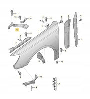 AUDI A3 2012 - 2019 FRONT WING UPPER BRACKET METAL FENDER HOLDER PASSENGERS LEFT
