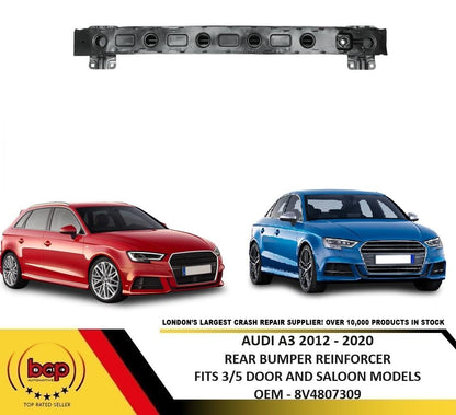 AUDI A3 2012 – 2020 REAR BUMPER REINFORCEMENT CRASH IMPACT BAR  BEAM HOLDER