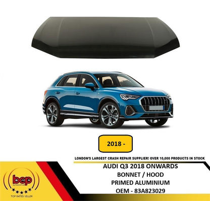 AUDI Q3 2018 ONWARDS BONNET HOOD PRIMED ALUMINIUM NEW 83A823029