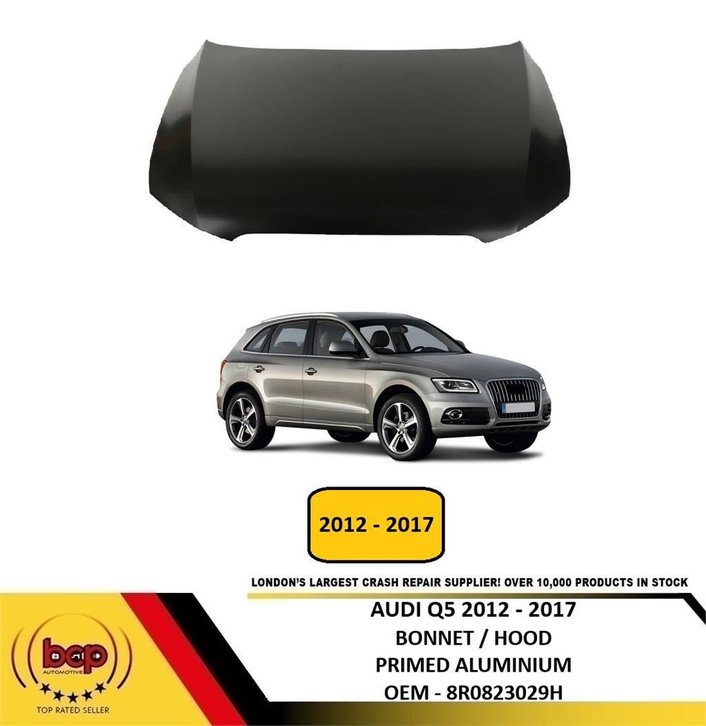 AUDI Q5 2012 - 2017 BONNET HOOD PRIMED ALUMINIUM INSURANCE APPROVED 8R0823029H
