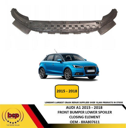 AUDI A1 2015 - 2018 FRONT BUMPER LOWER SPOILER CLOSING ELEMENT NEW 8XA807611