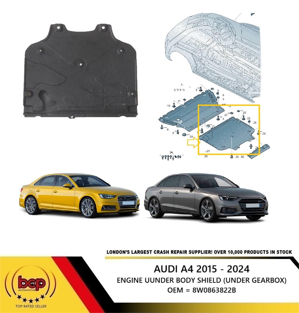 AUDI A4 2015 - 2024 ENGINE UNDERBODY SHEILD NOISE INSULATION UNDER GEARBOX