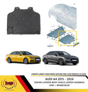 AUDI A4 2015 - 2024 ENGINE UNDERBODY SHEILD NOISE INSULATION UNDER GEARBOX