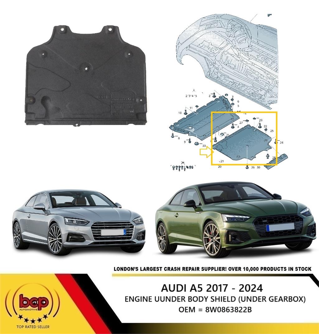 AUDI A5 2017 - 2024 ENGINE UNDERBODY SHEILD NOISE INSULATION UNDER GEARBOX
