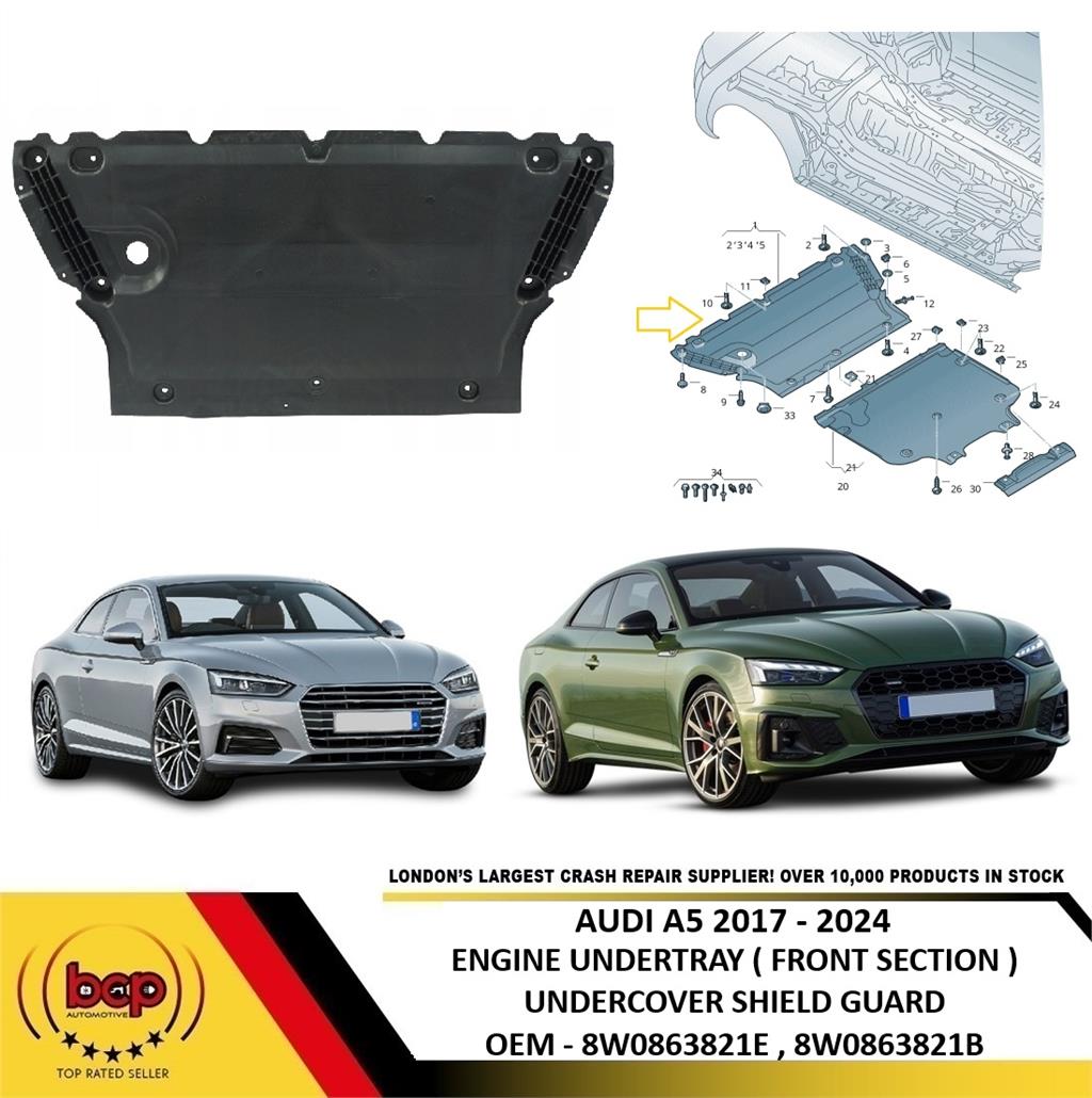 AUDI A5 2017 - 2024 ENGINE UNDERBODY SHEILD NOISE INSULATION UNDER GEARBOX
