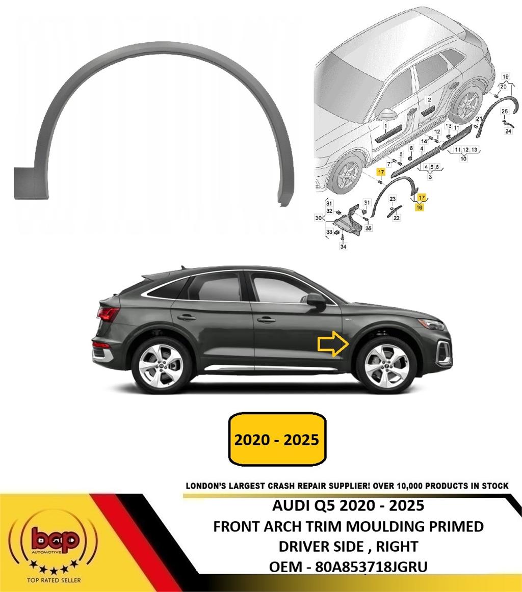 AUDI Q5 2020 - 2025 FRONT ARCH TRIM MOULDING PRIMED DRIVER RIGHT 80A853718JGRU