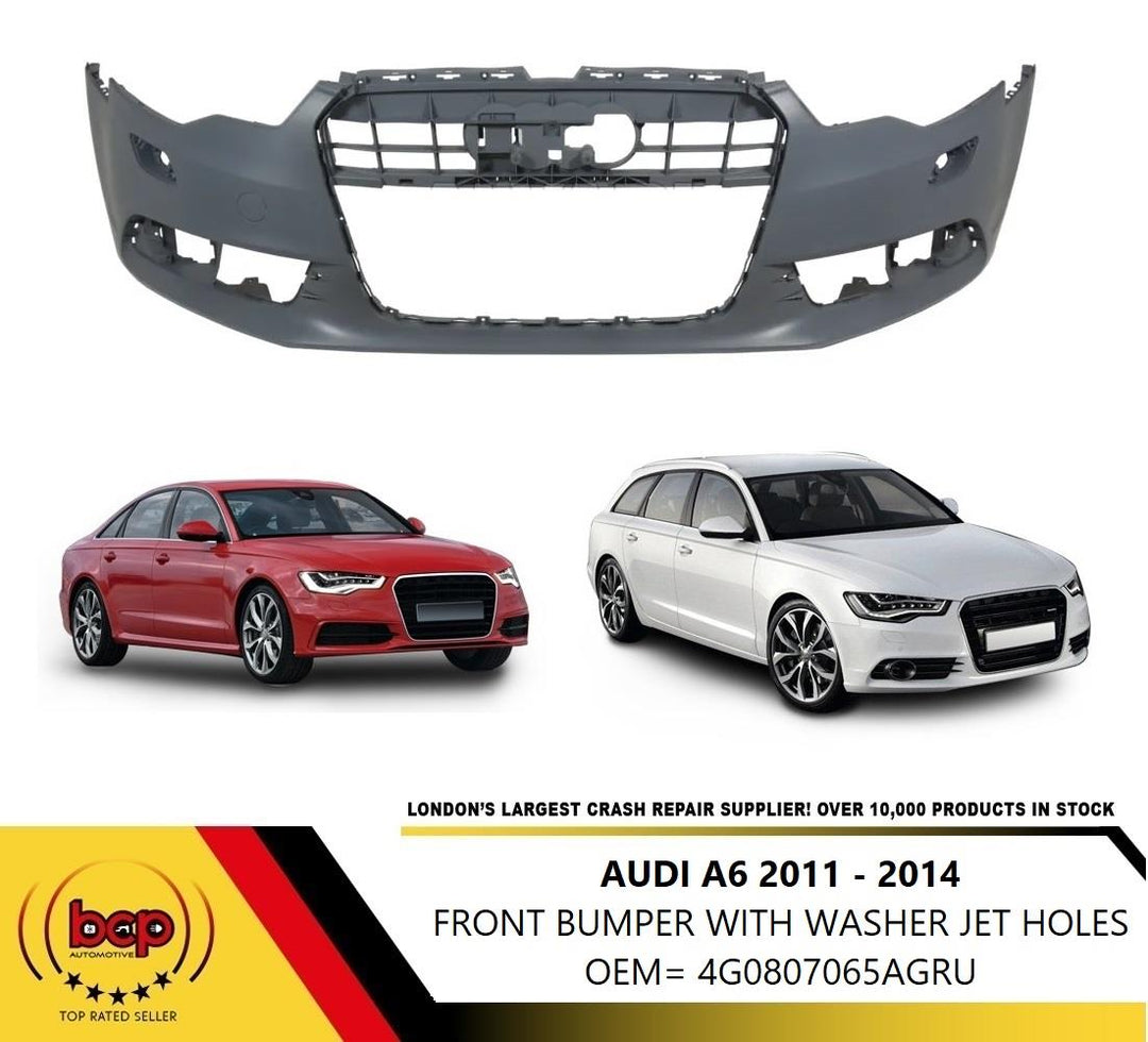 AUDI A6 2011 - 2015  FRONT BUMPER WITH WASHER JET HOLES ONLY NO PARKING SENSORS