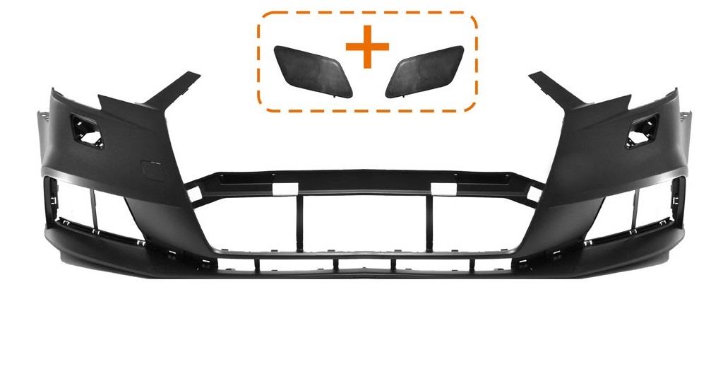 AUDI A3 2016 - 2020 FRONT BUMPER NO SENSOR HOLES PRIMED CERTIFIED 8V0807065QGRU