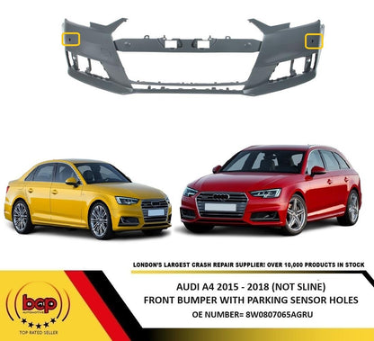 AUDI A4 2015 – 2018 FRONT BUMPER WITH PARKING SENSORS HOLES NOT SLINE MODELS