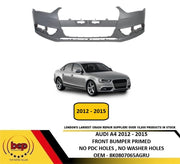 AUDI A4 2012 - 2016 FRONT BUMPER NO SENSOR HOLES OR WASHER JET HOLES 8K0807065A