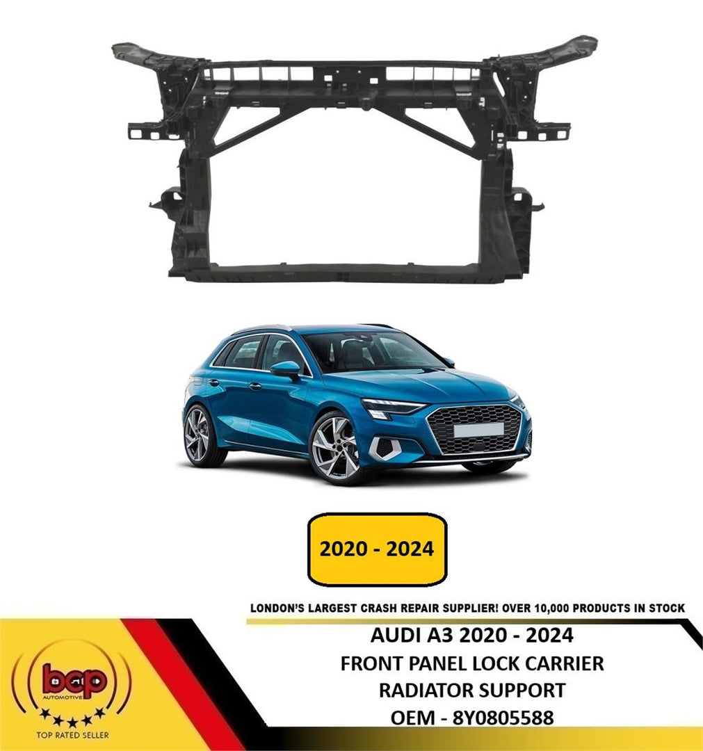 AUDI A3 2020 - 2024 FRONT PANEL LOCK CARRIER RADIATOR SUPPORT BONNET SLAM PANEL