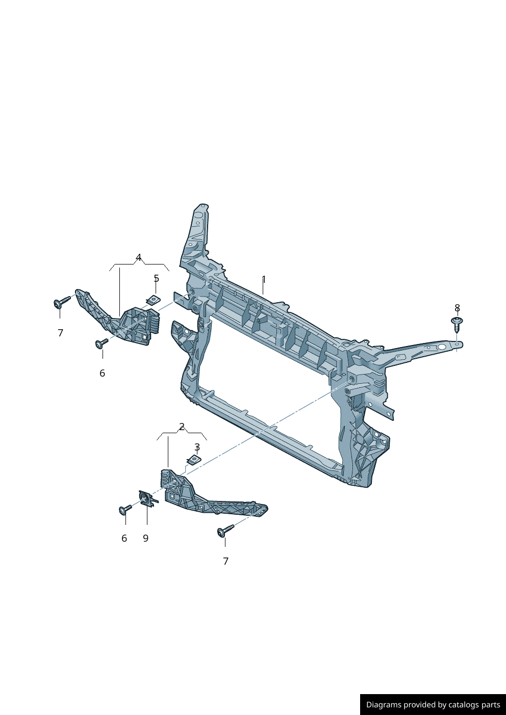 AUDI Q2 2016 - 2021 FRONT PANEL LOCK CARRIER RADIATOR CORE SUPPORT 81A805594A