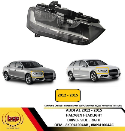 AUDI A4 2012 - 2015 HALOGEN HEADLIGHT LAMP RIGHT DRIVER SIDE OFFISDE NEW