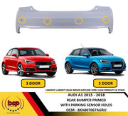 AUDI A1 2015 – 2018 REAR BUMPER PRIMED WITH PARKING SENSOR HOLES NEW