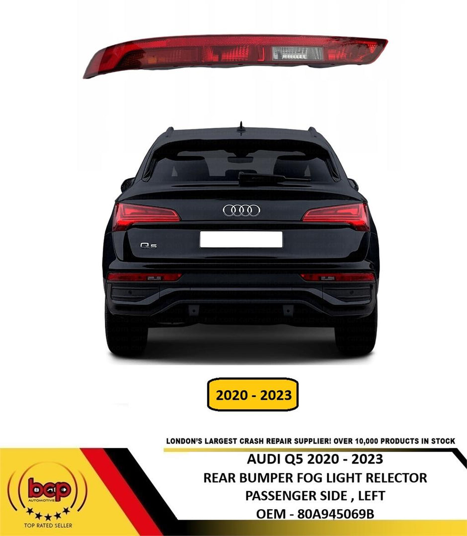 AUDI Q5 2020–2023 REAR FOG LIGHT REFLECTOR WITH INDICATOR PASSENGER SIDE LEFT