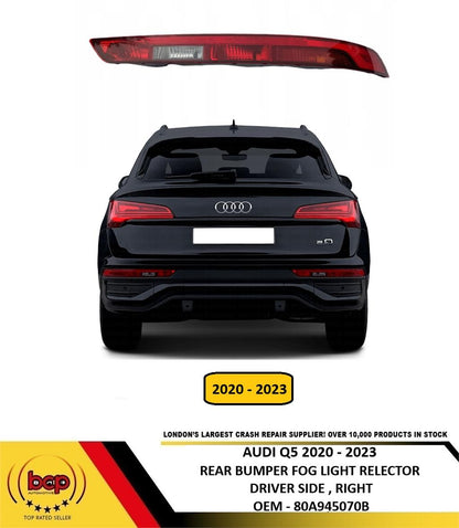 AUDI Q5 2020–2023 REAR FOG LIGHT REFLECTOR WITH INDICATOR DRIVER SIDE RIGHT