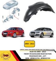AUDI A3 2004 - 2012 FRONT WING SPLASH GUARD PASSENGER SIDE LEFT WHEEL ARCH REAR