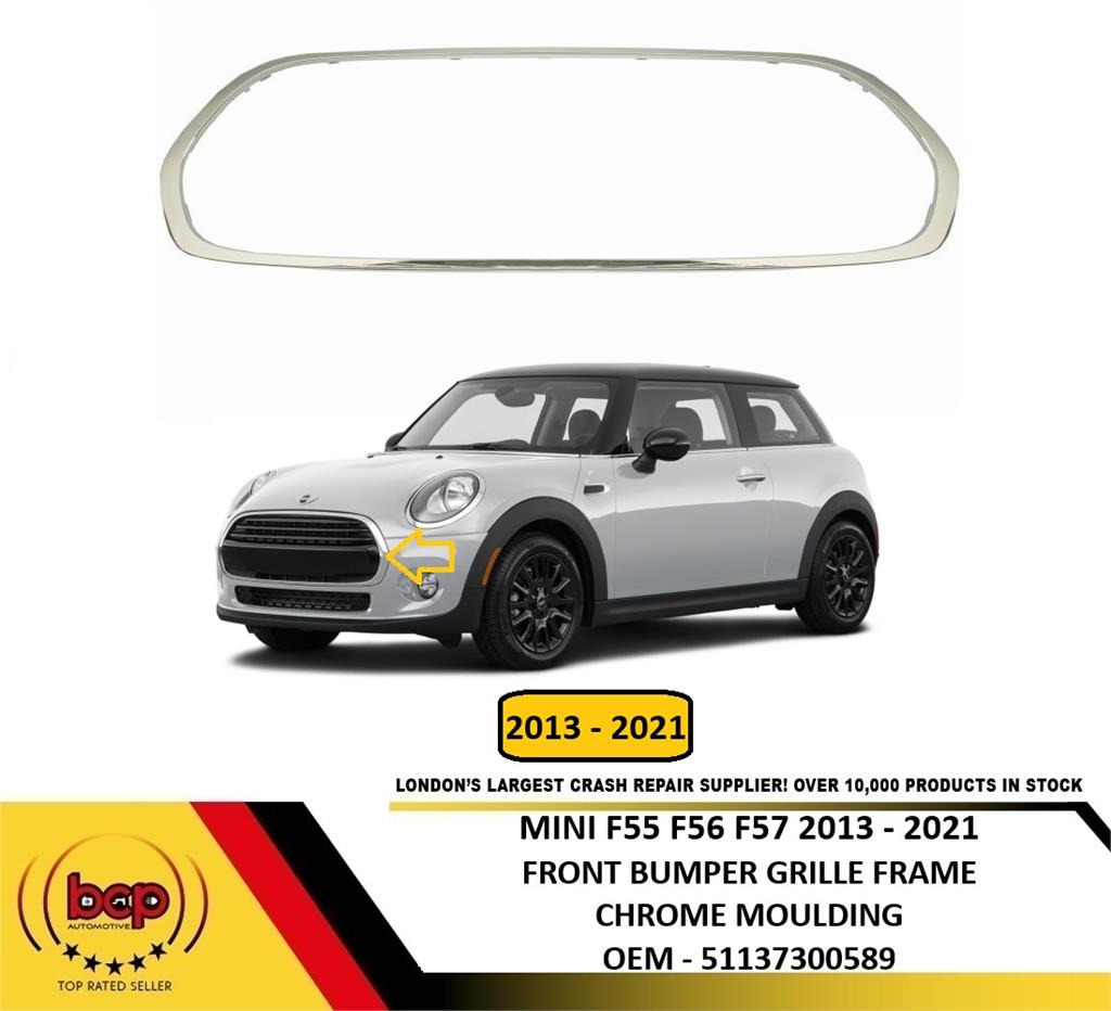 MINI F55 F56 F57 2013 – 2021 FRONT BUMPER GRILLE FRAME CHROME MOULDING NEW
