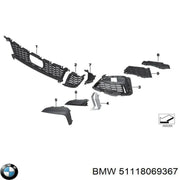 BMW 3 SERIES M SPORT G20 G21 2019–2023 FRONT BUMPER GRILLE GLOSS BLACK RIGHT O/S