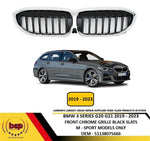 Load image into Gallery viewer, BMW 3 SERIES G21 M SPORT 2019 – 2023 FRONT GRILLE CHROME WITH BLACK SLATS NEW
