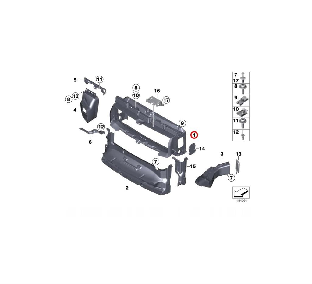 BMW 1 SERIES M SPORT F20 2011 - 2019 FRONT BUMPER RADIATOR UPPER AIR INTAKE DUCT