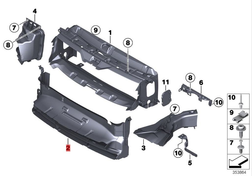 BMW 1 SERIES M SPORT F20 2011 - 2019 FRONT BUMPER RADIATOR LOWER AIR INTAKE DUCT