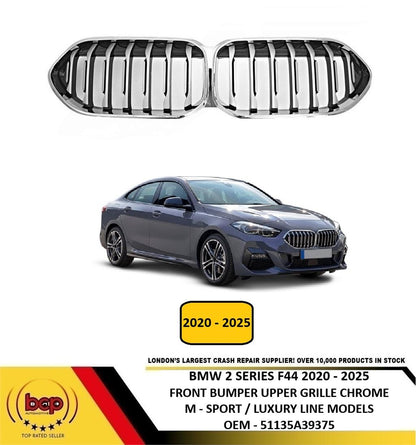 BMW 2 SERIES GRAN COUPE F44 2020 - 2025 FRONT UPPER RADIATOR GRILLE CHROME