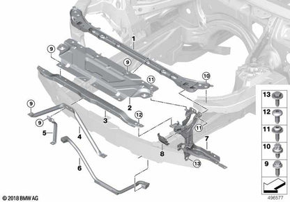 BMW 3 SERIES G20 G21 2019 ON FRONT PANEL UPPER RADIATOR SUPPORT COVER ALUMINIUM