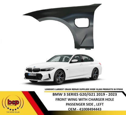 BMW 3 SERIES G20 G21 2019 – 2023 FRONT WING WITH EV HOLE PASSENGER LEFT STEEL