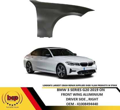 BMW 3 SERIES G20 2019 ON FRONT WING RIGHT DRIVER SIDE ALUMINIUM LIKE ORIGNAL