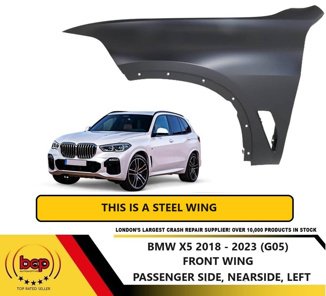BMW X5 2018 – 2023 G05 FRONT WING PASSENGER SIDE FENDER PANEL LEFT STEEL PRIMED
