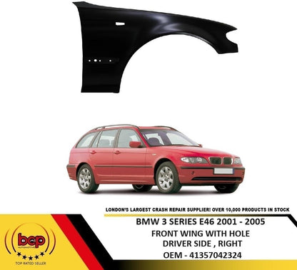 BMW 3 SERIES E46 SALOON/TOURING 01-05 FRONT WING DRIVERS SIDE RIGHT O/S