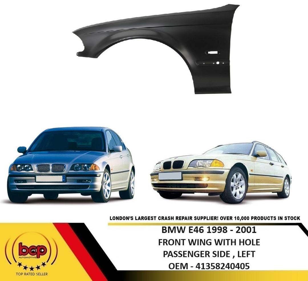 BMW E46 1998 - 2001 FRONT WING LEFT PASSENGERS SIDE NEW PRIMED SALOON/ ESTATE