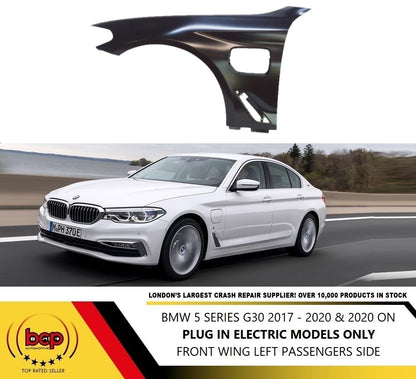 BMW 5 SERIES G30 FRONT WING LEFT FENDER PLUG IN ELECTRIC MODELS ONLY EV STEEL